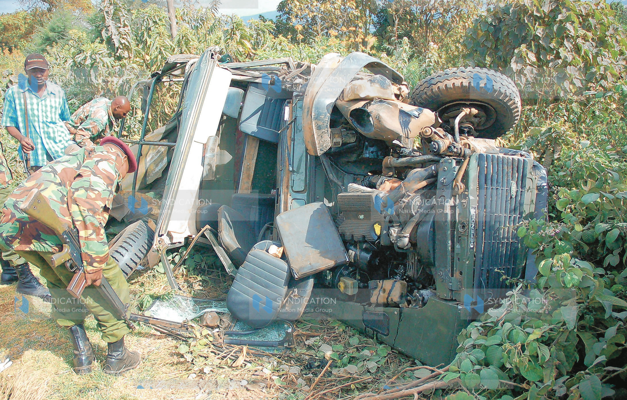 Six General Service Officers were critically injured when this vehicle rammed into a truck