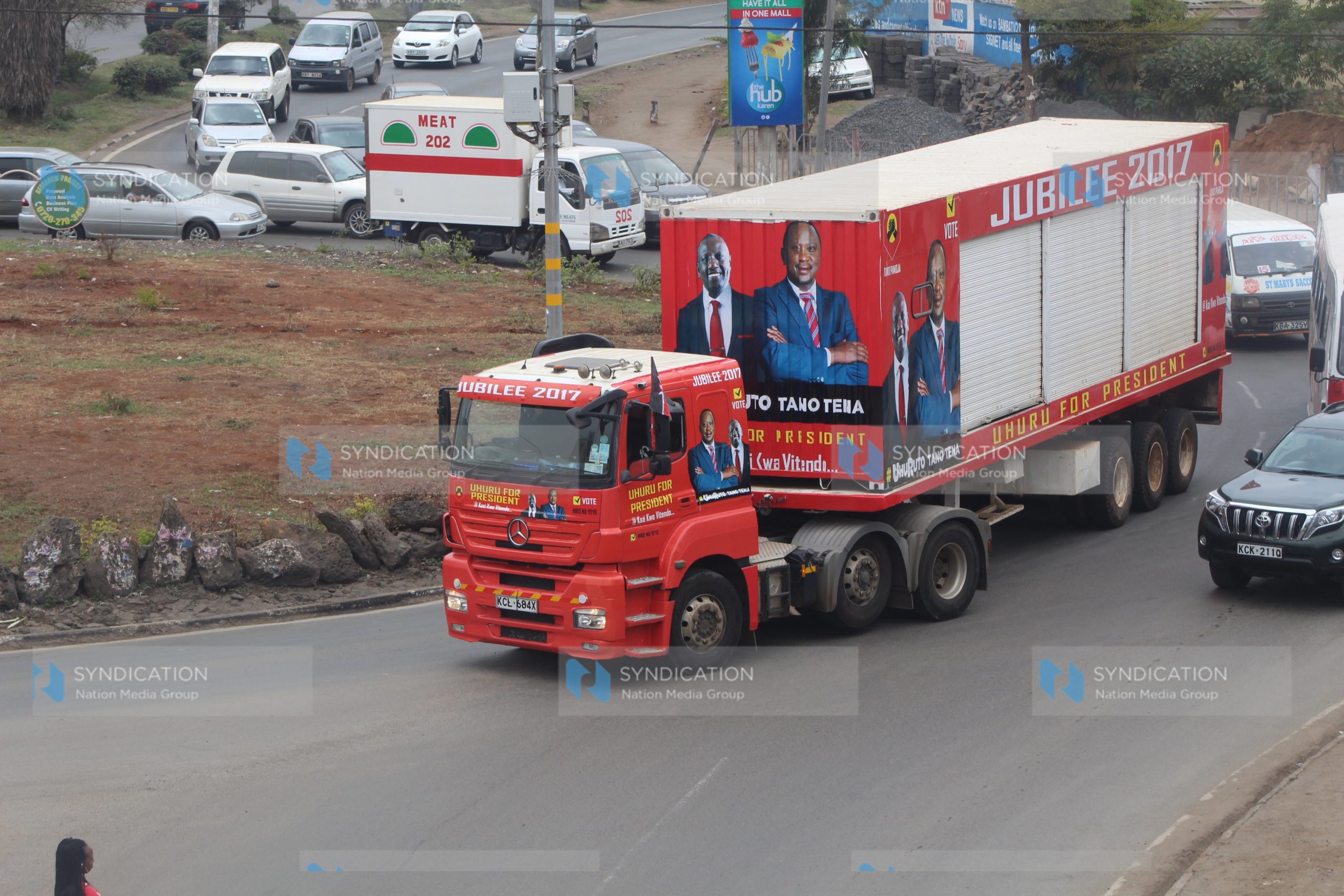 Campaign truck to support the Uhuru Kenyatta and William Ruto (UhuRuto) candidature