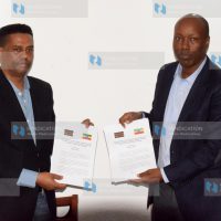 Kenyan Cabinet Secretary for Investments, Trade and Industry Lee Kinyanjui and his Ethiopian counterpart Minister of Trade and Regional Integration Dr Kassahun Gofe