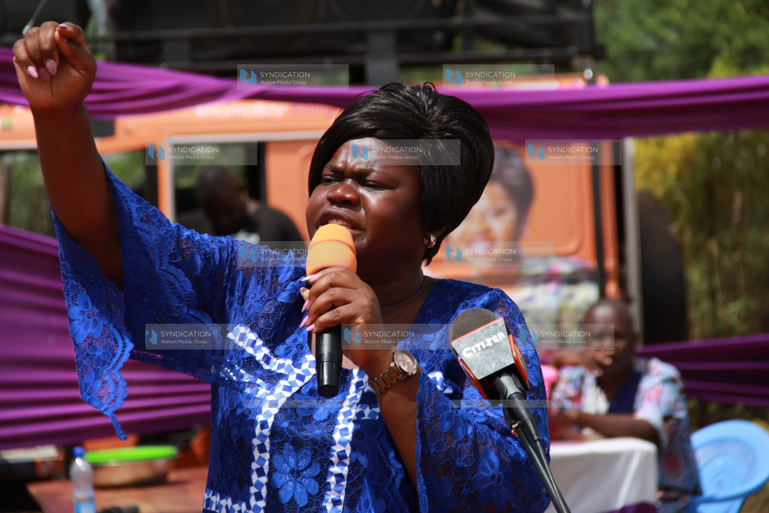 Homa Bay Woman Representative Gladys Wanga speaks