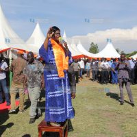 Homa Bay Woman Representative Gladys Wanga address mourners
