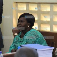 Homa Bay Governor Gladys Wanga follows court proceedings