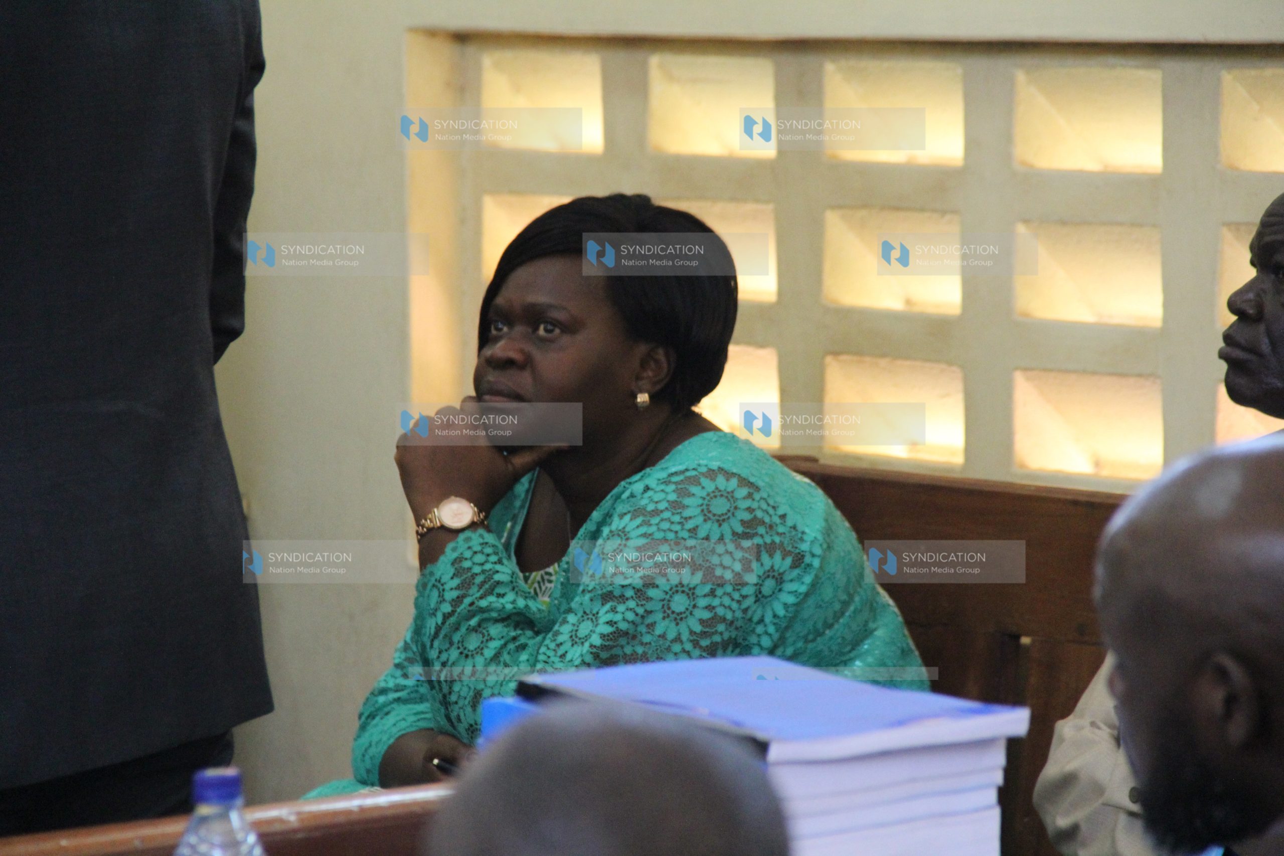 Homa Bay Governor Gladys Wanga follows court proceedings