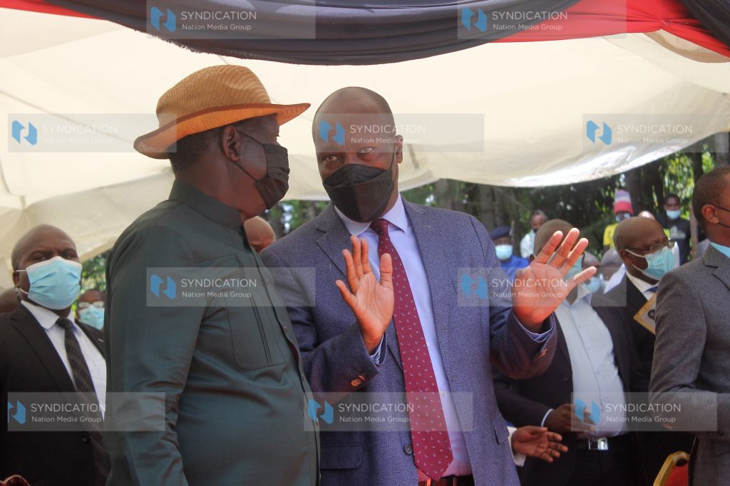 ODM leader Raila Odinga with Nakuru Governor Lee Kinyanjui