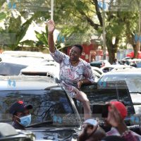 Malindi member of parliament Aisha Jumwa address crowd