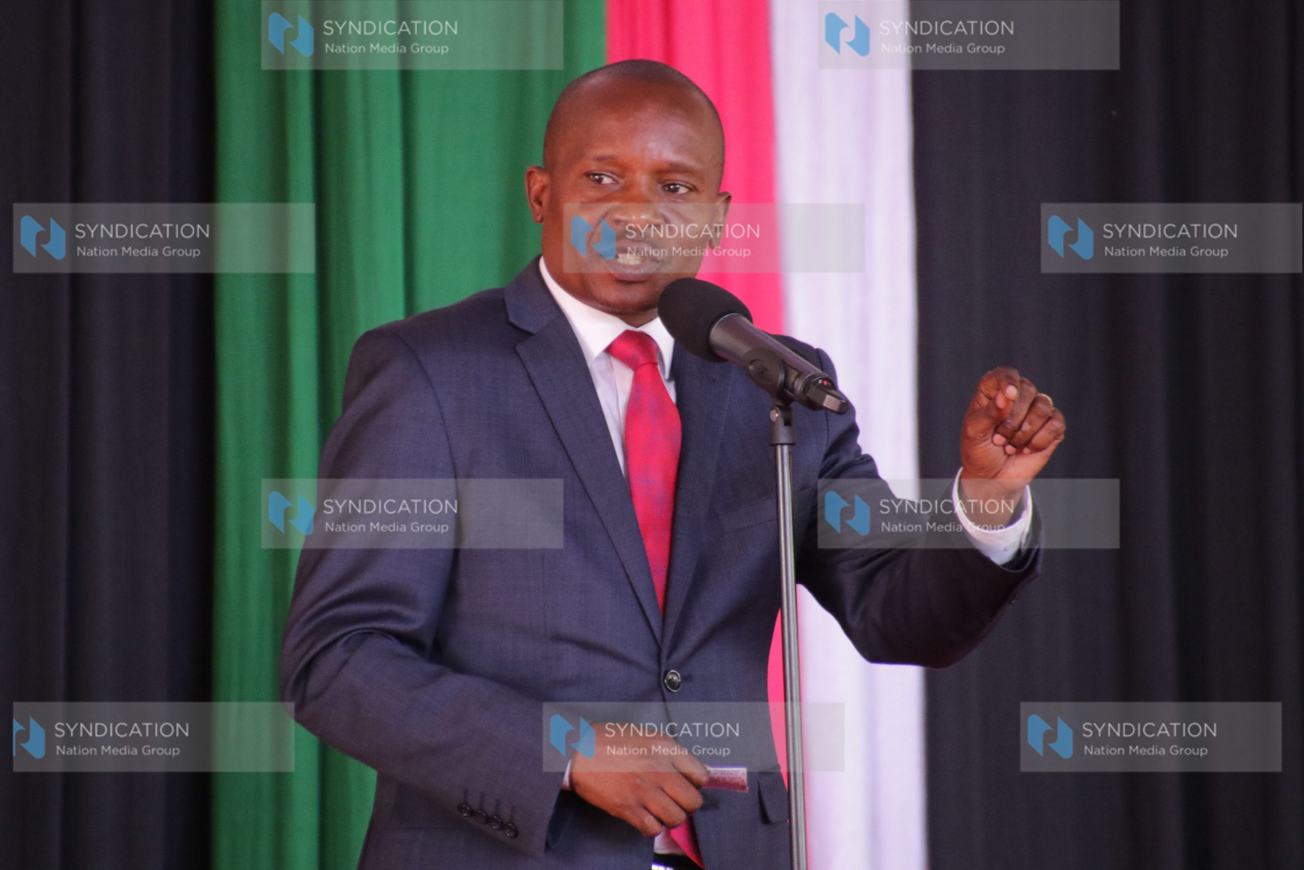 Interior Cabinet Secretary Kithure Kindiki makes his remarks during a government multi-agency forum