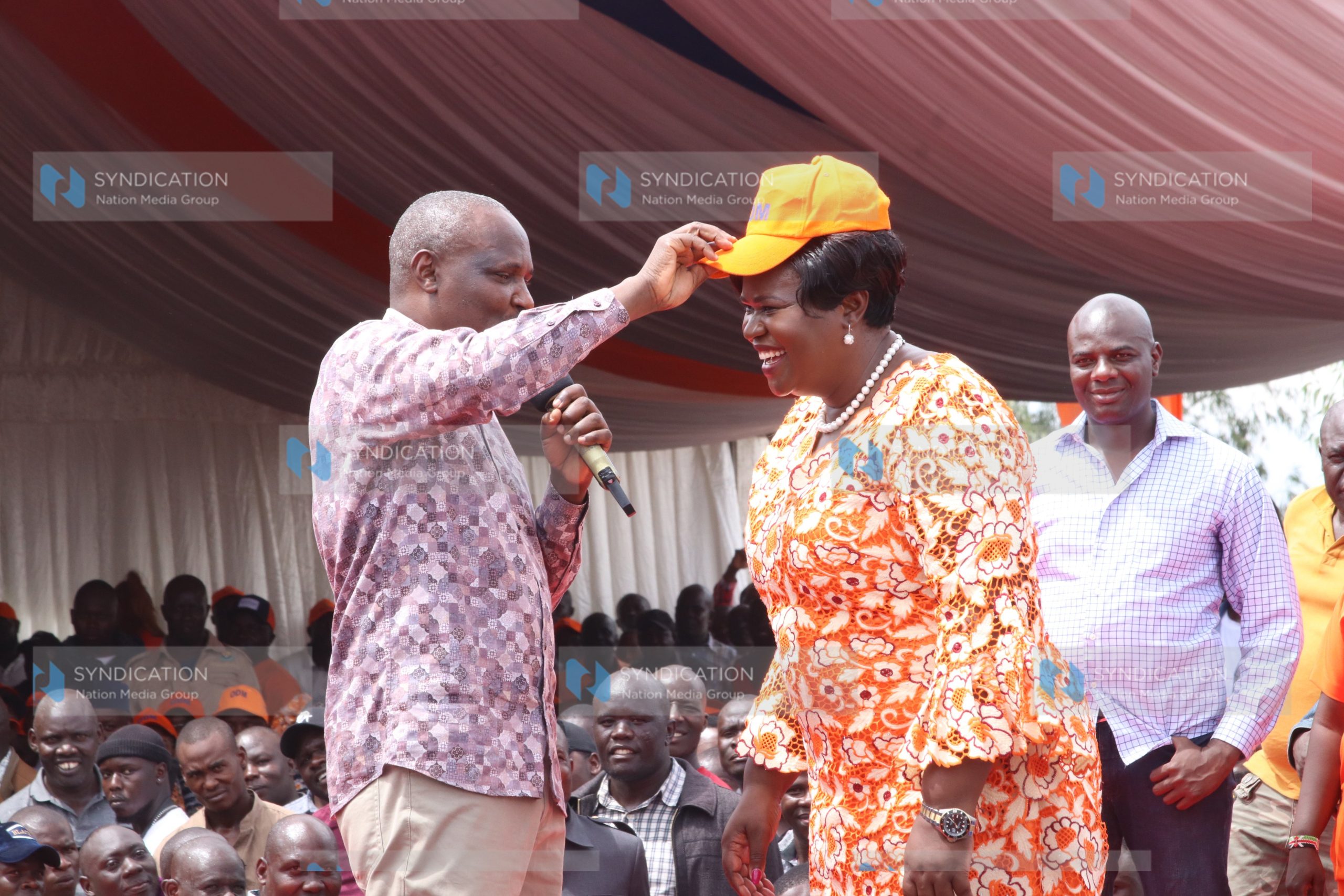 Former ODM National chairperson John Mbadi officially hands over leadership to current chairperson Gladys Wanga