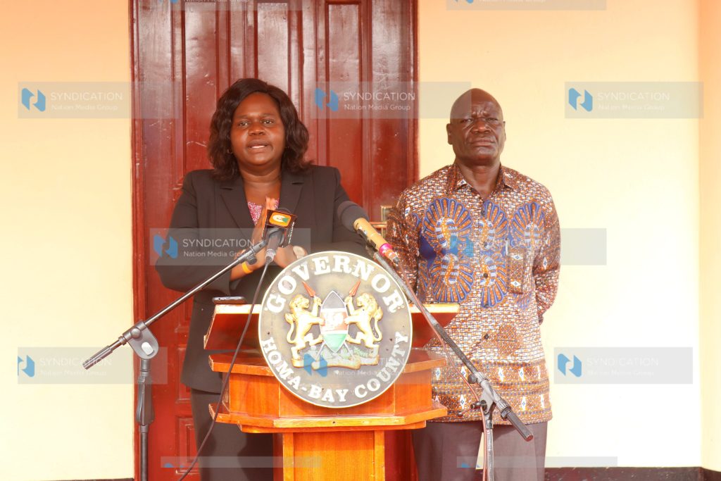 Homa Bay Governor Gladys Wanga and her deputy Oyugi Magwanga