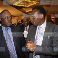 National Treasury CS Henry Rotich (left) and lands CS Prof Jacob Kaimenyi