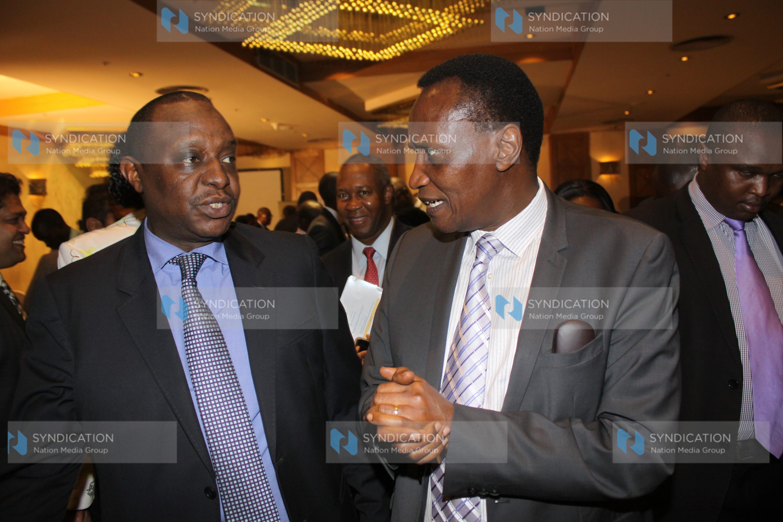 National Treasury CS Henry Rotich (left) and lands CS Prof Jacob Kaimenyi
