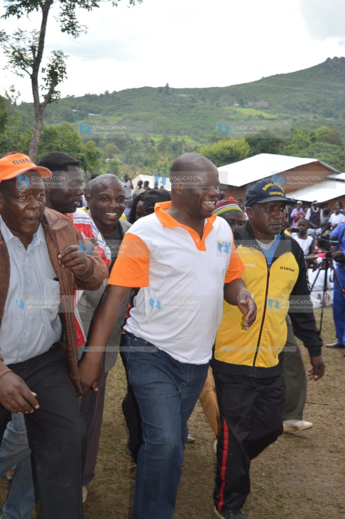 Justus Kizito, ODM MP aspirant for Shinyalu Constituency, campaigns
