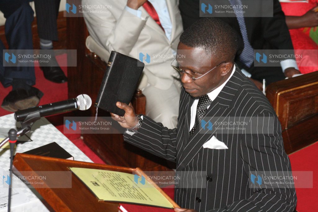Budalangi MP Ababu Namwamba takes an oath