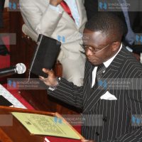 Budalangi MP Ababu Namwamba takes an oath