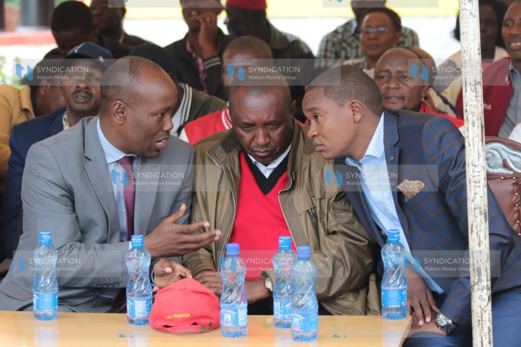 Nakuru County Governor Lee Kinyanjui, Bahati Constituency Member of National Assembly Kimani Ngunjiri, and Molo Constituency Member of National Assembly Kimani Kuria