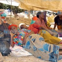 Some of the internal refugee women camped