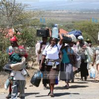 Families fleeing from the post-election violence