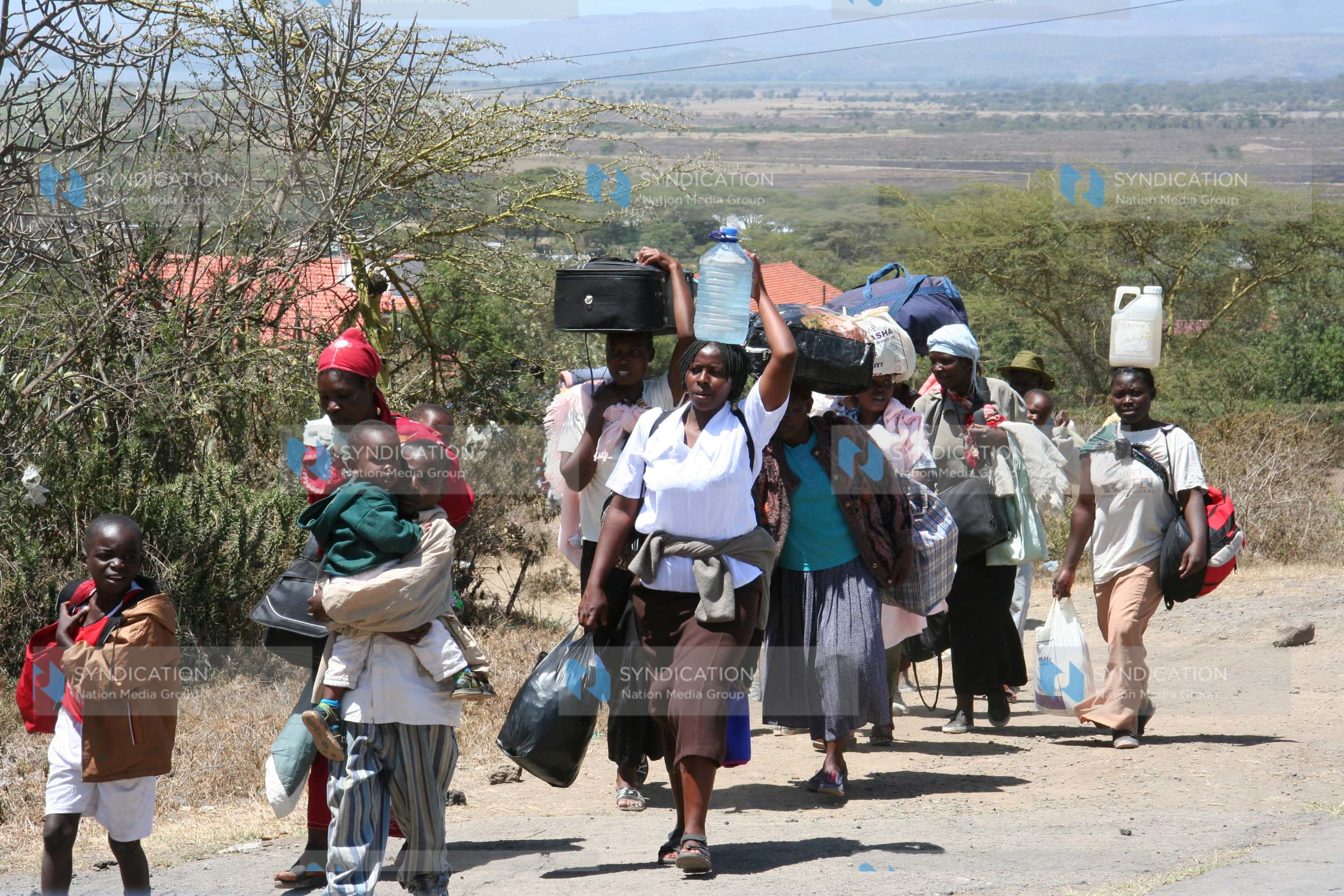 Families fleeing from the post-election violence