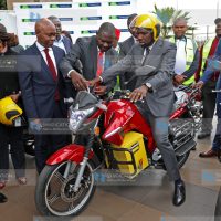 Transport CS Kipchumba Murkomen during the commissioning of the first E-Mobility class