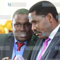 Meru Governor Peter Munya and County Pension Fund Board of Trustees Chairman Calvin Nyachoti