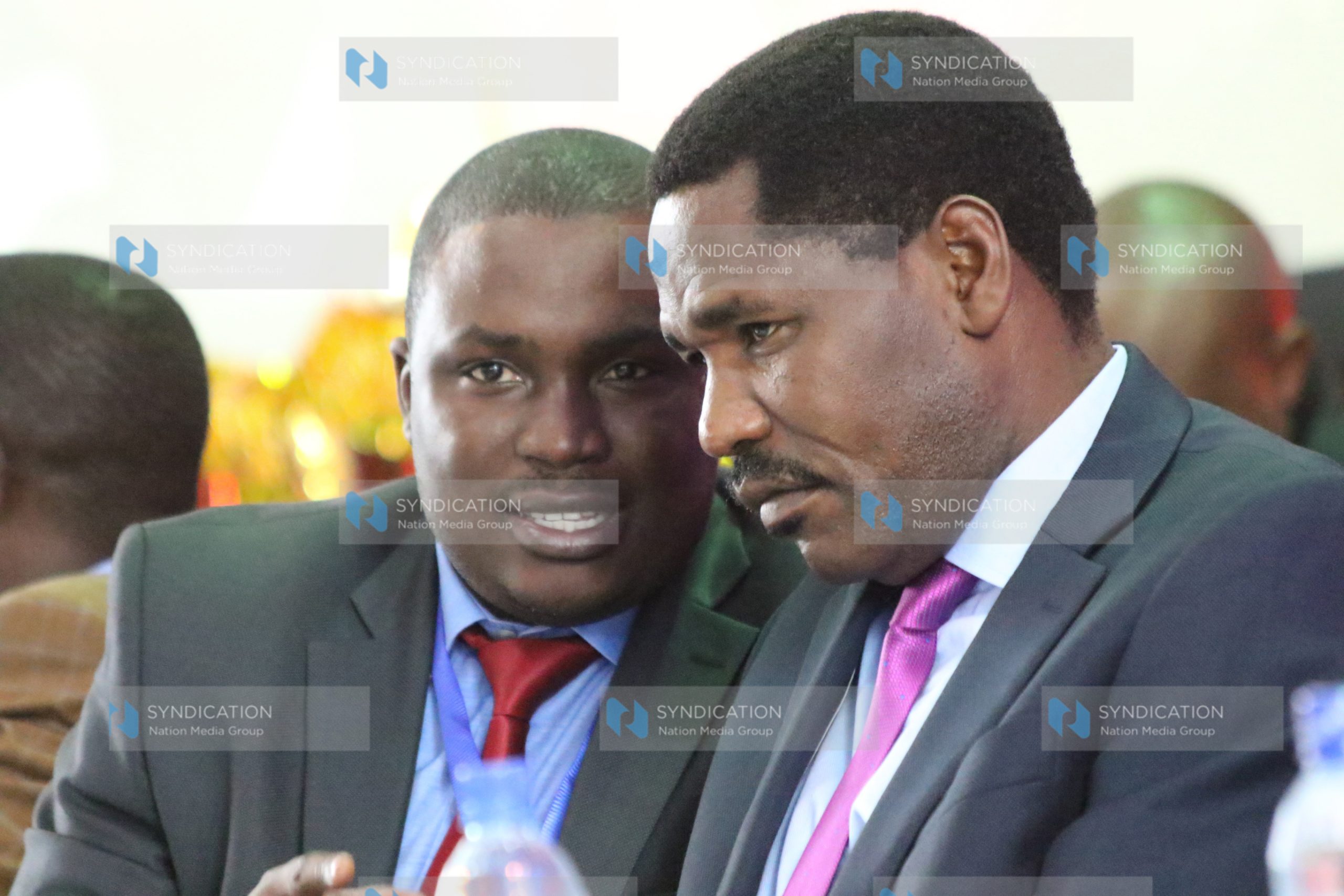 Meru Governor Peter Munya and County Pension Fund Board of Trustees Chairman Calvin Nyachoti