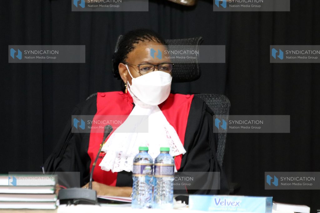 Martha Koome during the BBI hearing at the Supreme Court building