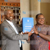 Speaker of the Senate Kenneth Lusaka (right) receives BBI report