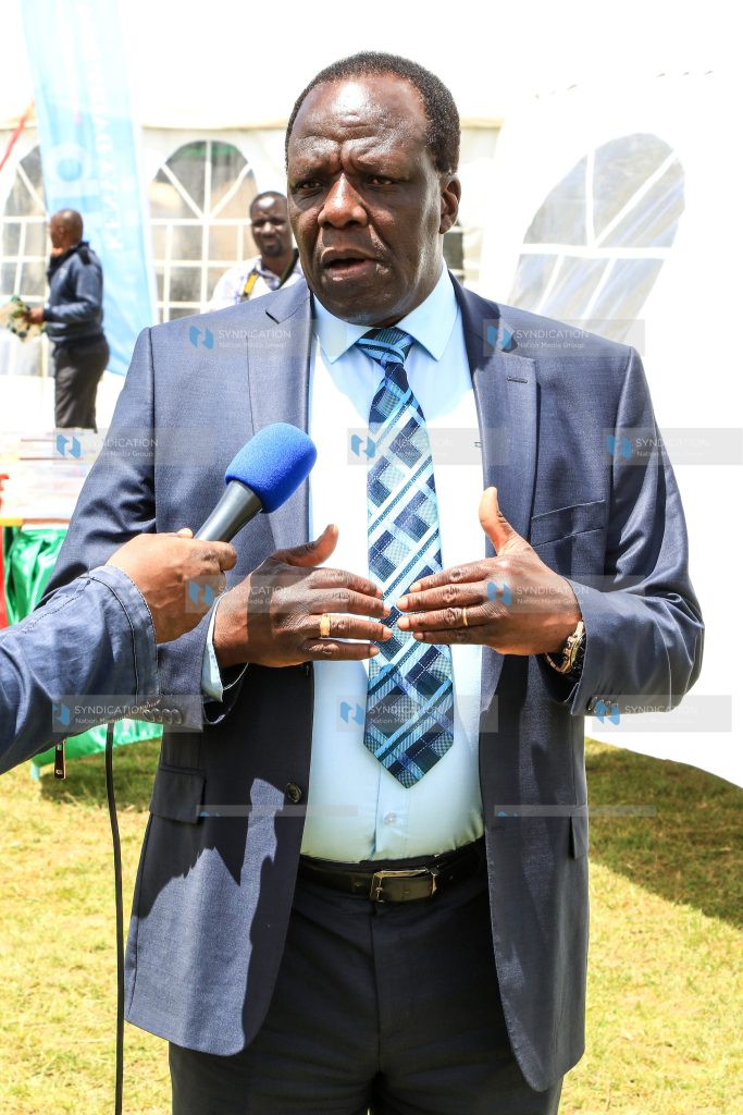 Kakamega Governor Wycliffe Oparanya speaking to the press