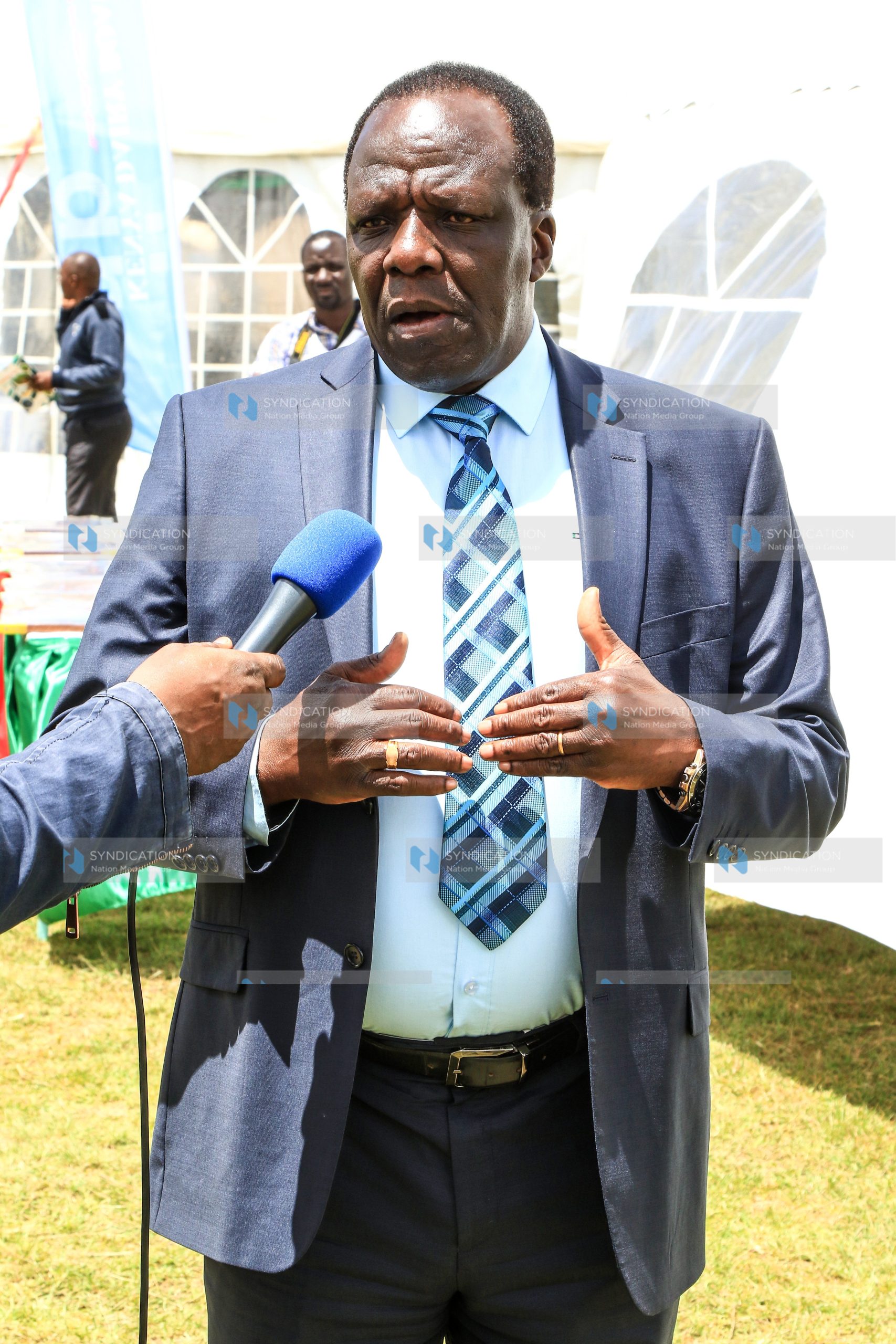 Kakamega Governor Wycliffe Oparanya speaking to the press