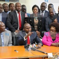Minority Leader in Kenya’s National Assembly Junet Mohamed addressing the media