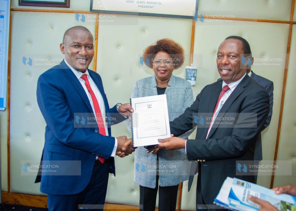The Principal Secretary of Irrigation Gitonga Mugambi EBS hands over office to Ephantus Kimani