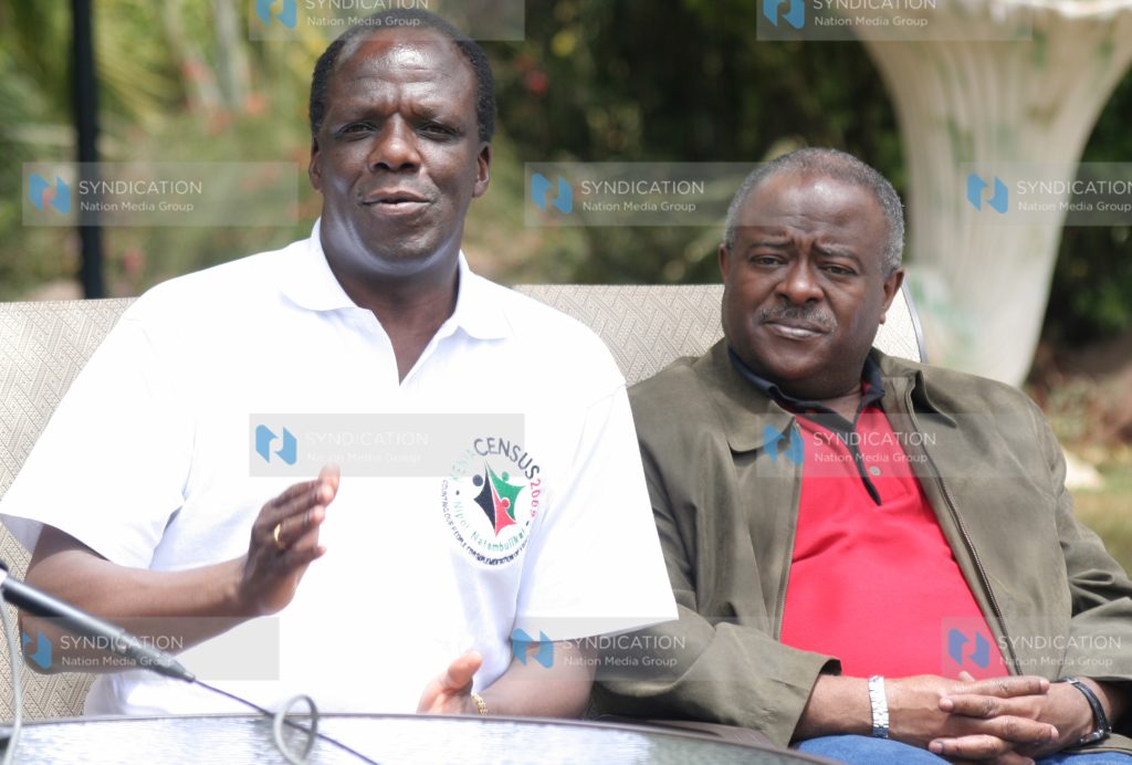 From the left, Planning Minister Wycliffe Oparanya speaks on census progress
