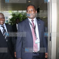Speaker of Kenya's National Assembly Justin Muturi (right)