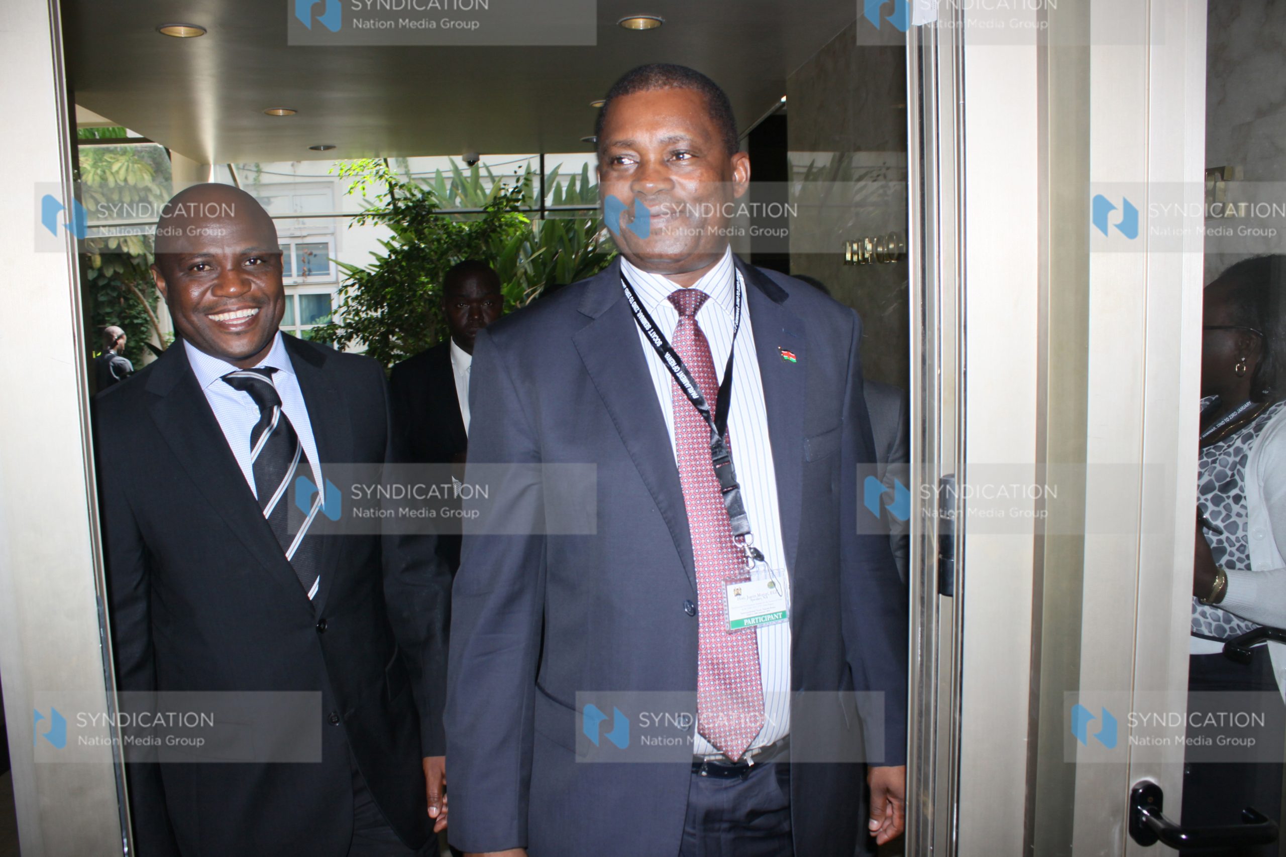 Speaker of Kenya’s National Assembly Justin Muturi (right)