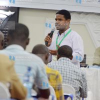 Haki Africa Executive Director Hussein Khalid addressing delegates