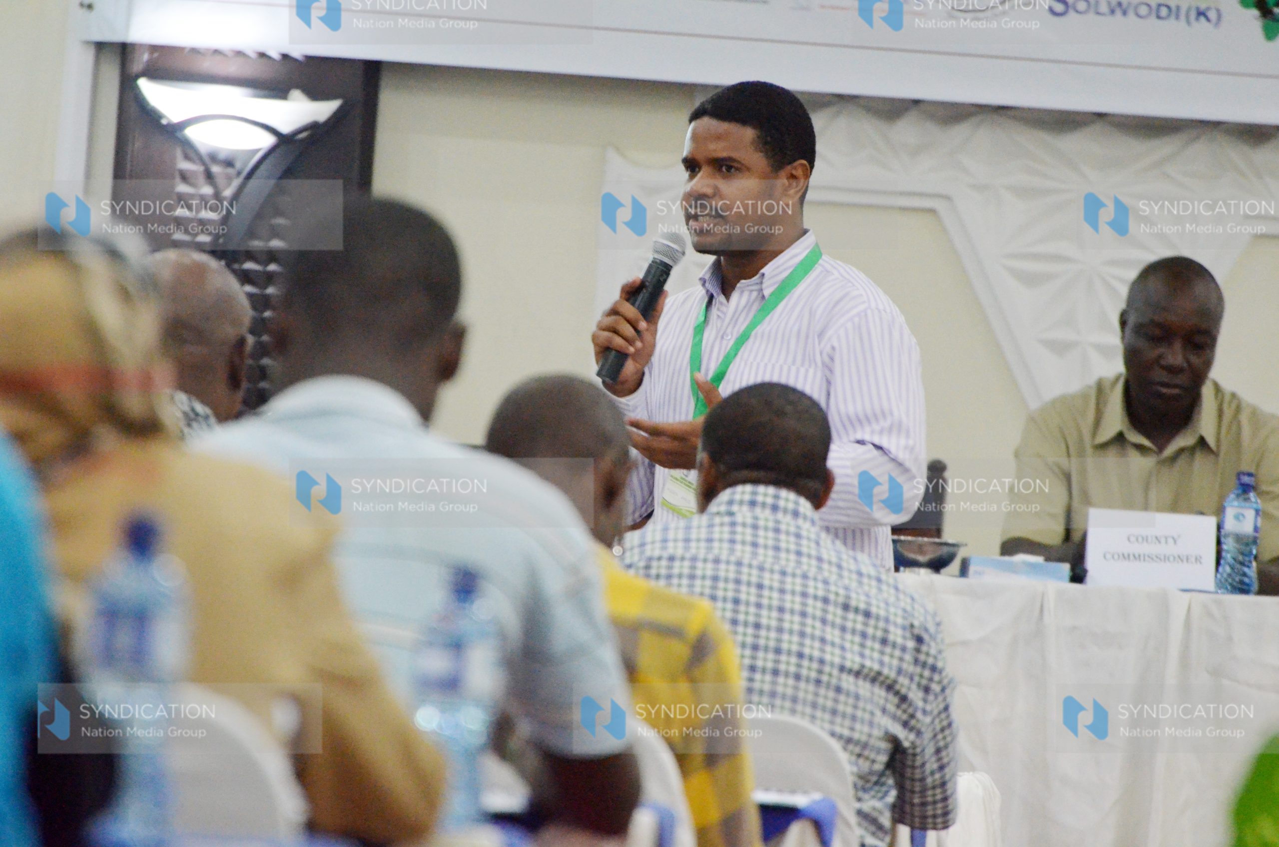 Haki Africa Executive Director Hussein Khalid addressing delegates