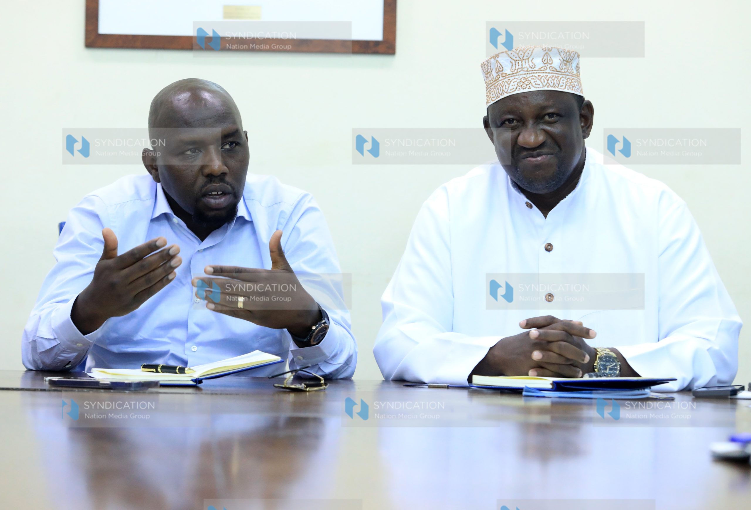 Roads and Transport Cabinet Secretary Kipchumba Murkomen with his Counterpart for Mining and Blue Economy Salim Mvurya