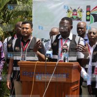 Cabinet Secretary for Roads and Transport Davis Chirchir with the Principal Secretary for Transport Mohamed Dagar