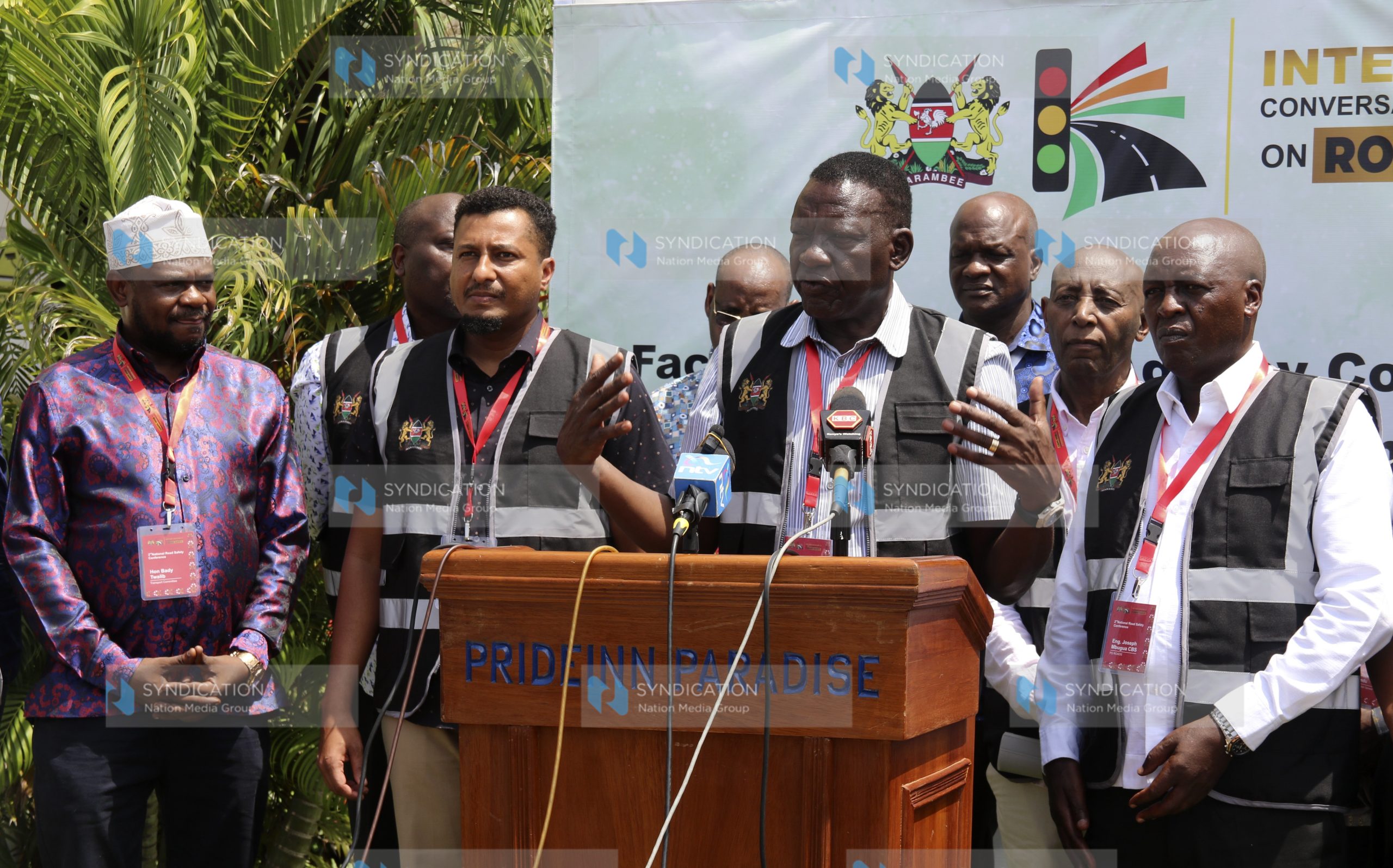Cabinet Secretary for Roads and Transport Davis Chirchir with the Principal Secretary for Transport Mohamed Dagar