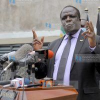 Kakamega Governor and Chairman of the Council of Governors Wycliffe Oparanya addressing media