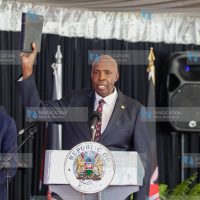 Cabinet Secretary Ministry of Education Ezekiel Machogu Ombaki taking the oath of office