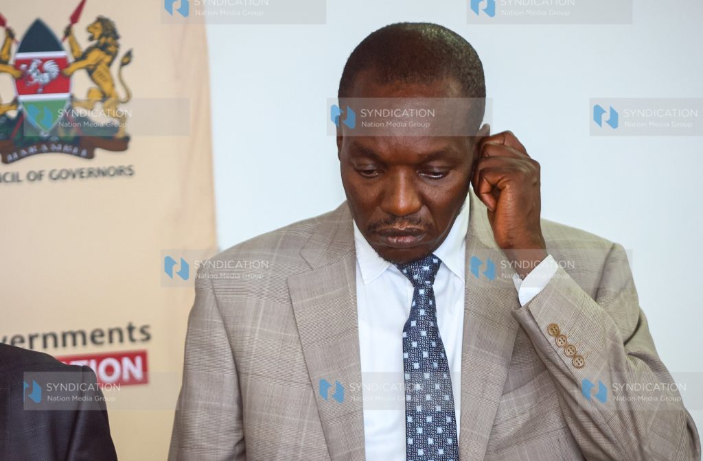 Kisii Governor Simba Arati during a press briefing