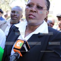 Advocate Alice Muthoni Wahome appearing for the Mbiyu Koinange family briefing reporters