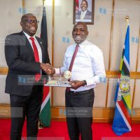 CS, Ministry of Interior and National Administration, Onesimus Kipchumba Murkomen, meets NMG, Group Managing Director and CEO Geoffrey Odundo
