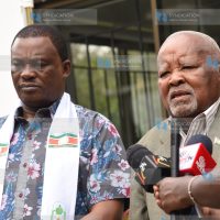 Democratic Party of Kenya (DP) Patron Munyao and his party leader Justin Muturi