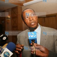 Justice and Constitution Minister Mutula Kilonzo, address journalists