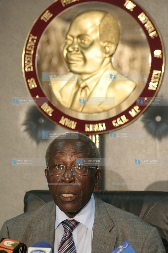 Minister for education, Prof Sam Ongeri during a media brief