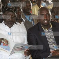 Former Prime Minister Raila Odinga and Elgeyo-Marakwet Senator Kipchumba Murkomen