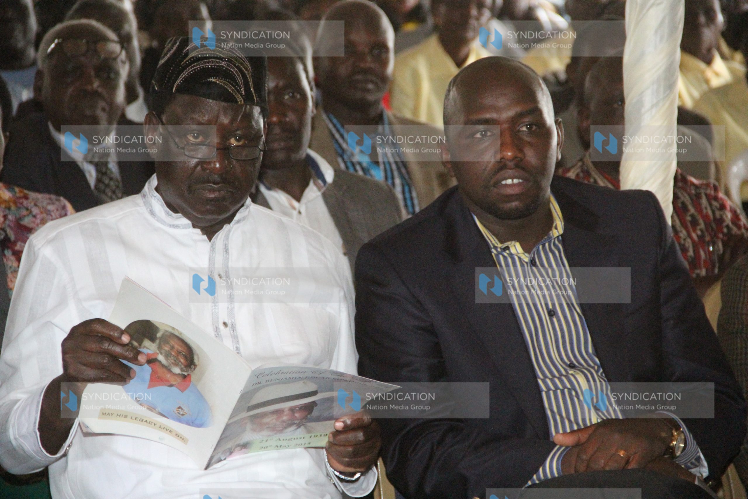 Former Prime Minister Raila Odinga and Elgeyo-Marakwet Senator Kipchumba Murkomen