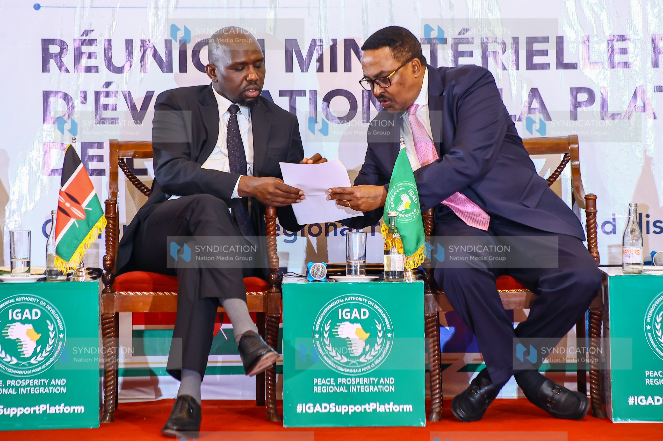 Interior Cabinet Secretary Kipchumba Murkomen and IGAD Executive Secretary Workneh Gebeyehu