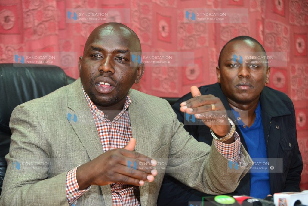 Majority leaders in Senate Kipchumba Murkomen (left)